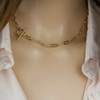 Turandoss Gold Paperclip Chain Necklace, 14K Gold Plated Toggle Clasp