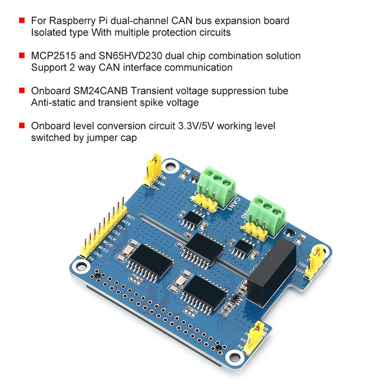 CAN Module Bus Line Dual Channel Isolated Onboard Protection Circuit