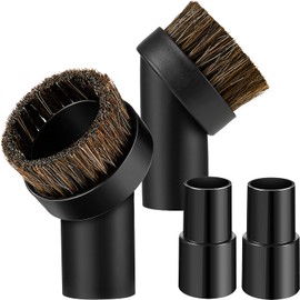 Honoson Honoson 2 Pack Vacuum Brush Attachment Round Dust Brush Bristle Cleaner Attachment 1-1/4 Inch Black Replacement with 1.25 to 1.37 Inch Vacuum Hose Adapter Tool for Standard Hose