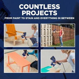 HomeRight C800971.A Super Finish Max, Includes 3 Brass Spray Tips, 3 Spray Patterns, Easy to Clean HVLP Paint Sprayer, Great for Furniture, Cabinets, Trim & More, Sprays Stains, Sealers & Latex Paints