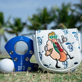 Golf Putter Covers DF3 Mallet Putter Putter Headcover Hot Dog with Magnetic Closure Golf Club Covers Leather Mallet Putter Covers for DF3 Putter
