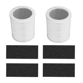 HP450 Filter Replacement For Hunter HP450UV / H-HF450-VP Cylindrical Tower Air Purifie, 2 H13 True H-EPA Filter + 4 x Activated carbon, used for Kitchen,Living Room,Bedroom,Office