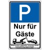 Sign "Parking Only for guests" Portrait 300 x 200 MM,