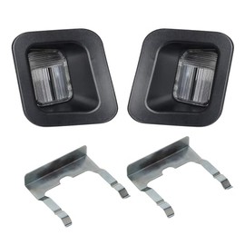 HERCOO License Plate Lights Lamp Lens Black Clips Housing Compatible with 2003-2018 Dodge Ram 1500 2500 3500 Pickup Truck Rear Step Bumper Aftermarket Replacement, Pack of 2