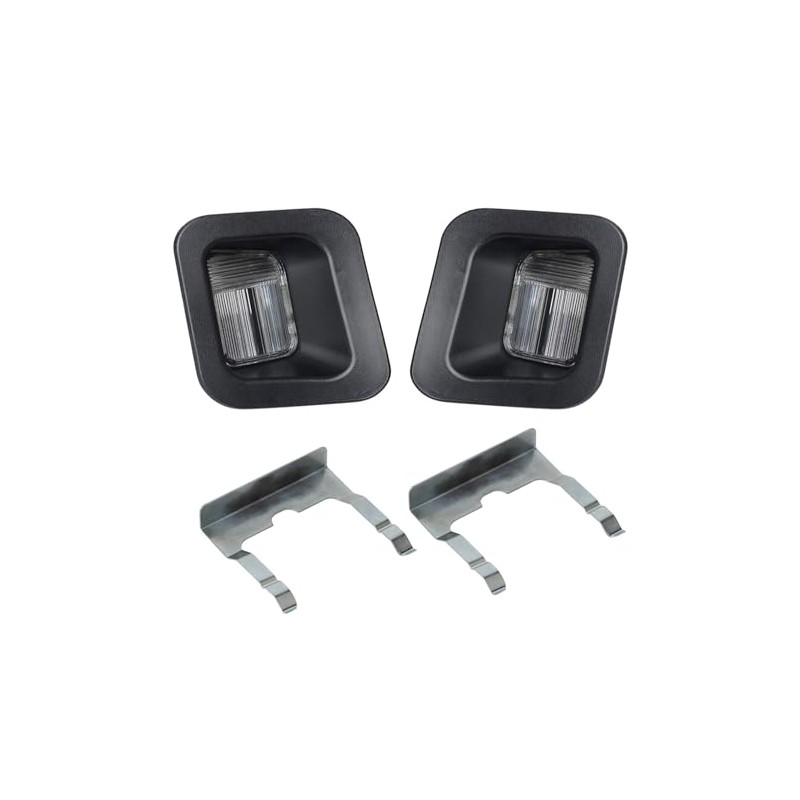 HERCOO License Plate Lights Lamp Lens Black Clips Housing Compatible