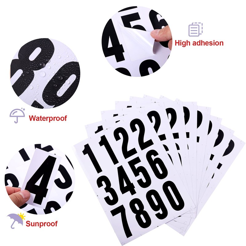 Tenare 96 Pieces 8 Set Mailbox Numbers Vinyl Waterproof Numbers