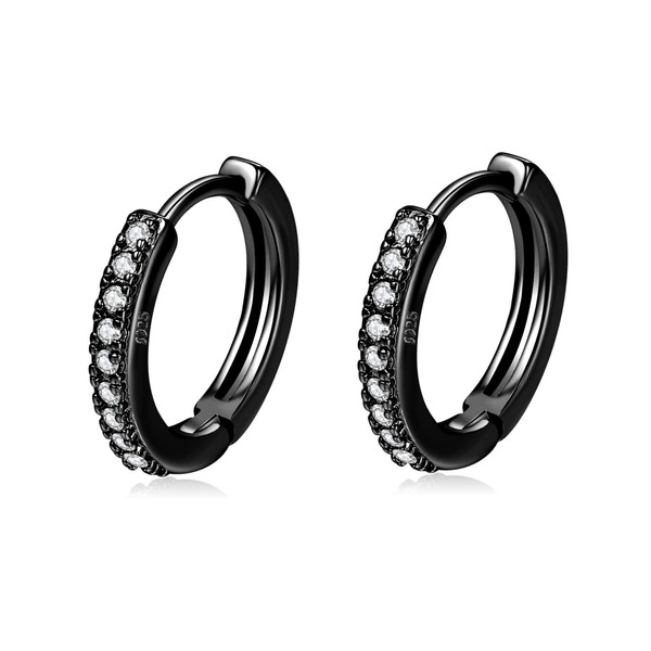 Silver Hoop Earrings for Women，925 Sterling Silver Hoop Earrings with