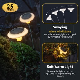 Nora Gift Solar Garden Light, Large Solar Lights Outdoor Waterproof, Swaying Solar Lights for Outside, Solar Powered Outdoor Lights for Yard Patio Pathway Decorative, Warm White LED Lights, 1 Pack