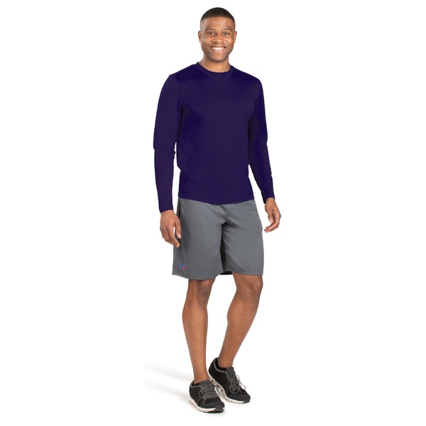 Russell Athletic Men's Long Sleeve Performance Tee, Purple, 4X-Large