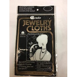 Polishing Jewelry Cloth - 100% Cotton Treated Buff to Polish and Clean Silver and Gold Jewelries | 2 Count of Tarnish Remover Wiping Towel to Restore Shine on Ring, Necklace, Watch | 2 Pack by Cadie