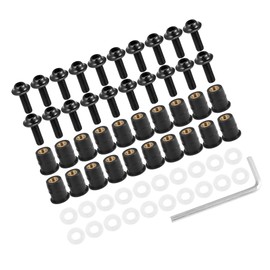Partuto 20pcs M5 5mm Motorcycle Windscreen Screw Fairing Bolt Screw Black Replacement