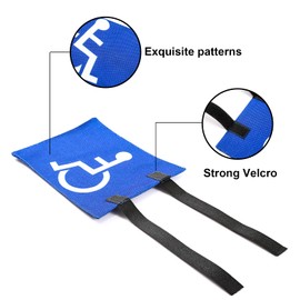 Handicap Flag for Golf Cart,Easy Installation Golf Cart Flag Holder,Disabled Golf Cart Flag with Straps,Handicap Golf Cart Flag 8" L x 6" H Golfcart Mount for Seniors Handicapped Disability ﻿