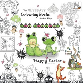 Egg-cellent - Happy Easter Colouring Book - The Ultimate Colouring Books for Girls & Boys: ages 3-7, black back pages