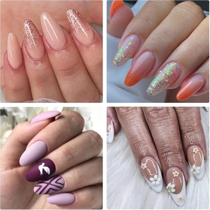 LoveOurHome 240pc Medium Almond Fake Nail Tips 1 Fl Oz