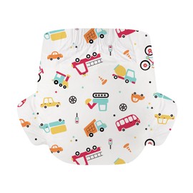 CutiePlusU Adult Nappies, Pack of 2, Disposable Incontinence Briefs with Tabs for Women and Men, Maximum Absorbency Overnight Busy Driver (Medium 28 - 38 inches)