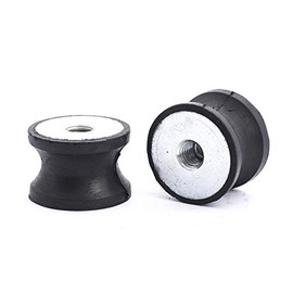 Pack of 10 Rubber Metal Buffer, Type TPC Tailored, Diameter 30 mm, Height 20 mm, Internal Thread M8, Shore Hardness 55°, Galvanised Metal Parts
