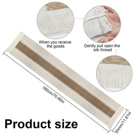 Natural Hessian Table Runner With Tassels - Rustic Cotton Linen for Home Holiday Party Decor, Dining Table Centrepiece, Fireplace Mantle - 30cm/12inch Width (S1, 180cm/72in)