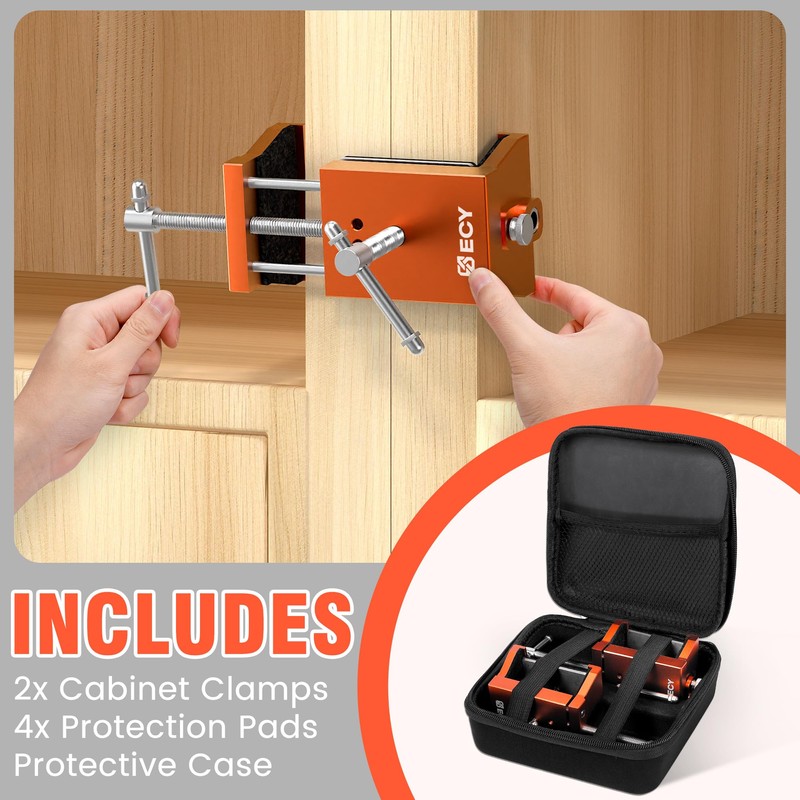 ECY Cabinet Clamps 2 Pack - Cabinet Face Frame Alignment