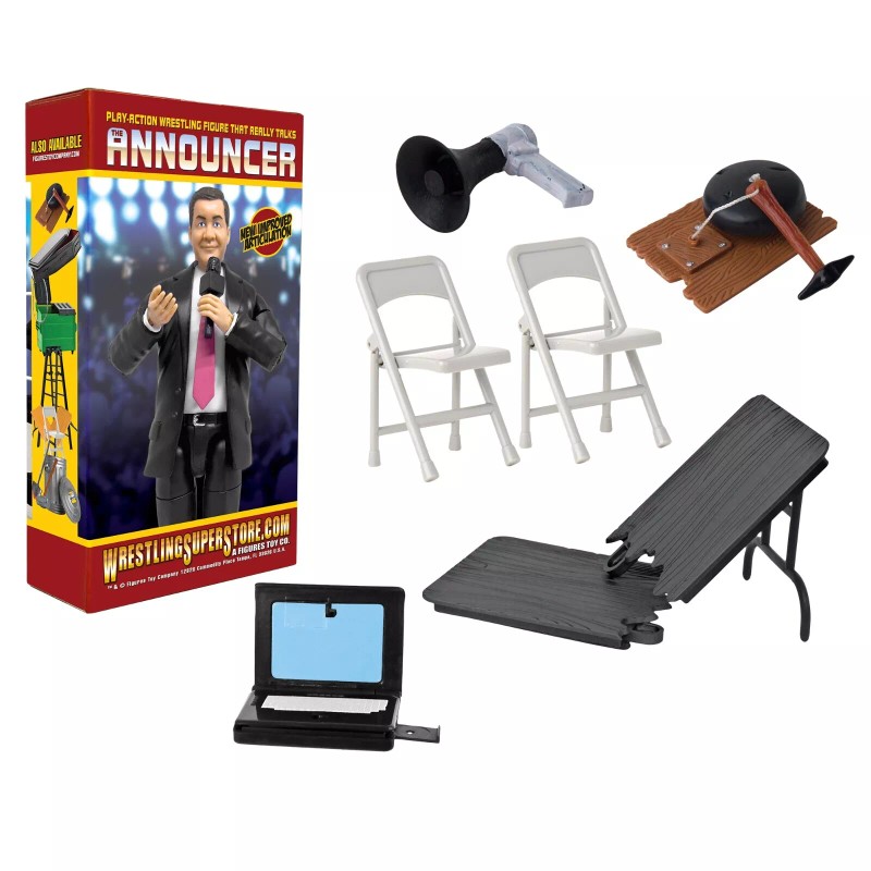 Figures Toy Company Talking Wrestling Ring Announcer & Accessory Set