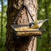 Set of 2 Metal Platform Bird Feeder Tray with 4