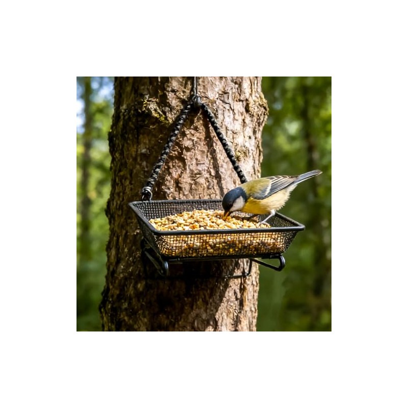 Set of 2 Metal Platform Bird Feeder Tray with 4