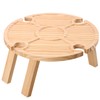 Outdoor Wine Table Portable Folding Wine Table Wooden Wine Glasses