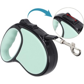 01 Correa retráctil de poliéster para Perros, Correa para Caminar para Mascotas Correa para Perros retráctil Duradera para Perros con asa para Exteriores(Green, 5M)
