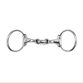Equine Smile ES0094 ErgoBit Blocked Water Snaffle Ring Snaffle Double Broken with Fixed Angle Stainless Steel Ring Diameter 65 mm Bit Thickness 16 mm (13.5 cm)
