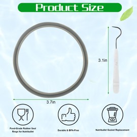 Nutribullet Replacement Parts – Gasket Replacement Rubber Seal Rings for Nutribullet 900 Series & 600W, Food-Grade Silicone Rubber Ring Gaskets, Compatible with Blender Replacement Parts Accessories