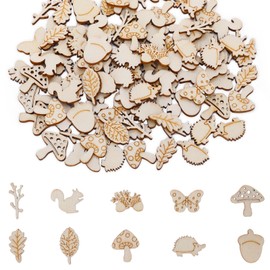 Pack of 100 Wooden Scatter Decorations, Forest Animals, Birthday Decoration, Forest Decoration, Wooden Animals, Scatter Decoration, Autumn Wood Decoration, Birthday Confetti Christmas Tree Decoration,