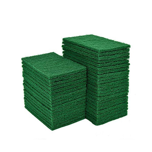 YoleShy 40 PCS Scouring Pad, Dish Scrubber Scouring Pads,4 x 6 inch Green Reusable Household Scrub Pads for Dishes, Kitchen Scrubbers & Metal Grills