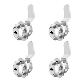 5/8Inch Cabinet Cam Lock Keyed Alike,Secure Drawer RV Camper Trailer,Tool Box Lock for RV Storage Compartment Door Tool Cart Mailbox with Manual, Zinc Alloy (4 Pack)