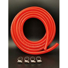 VitaLifePower Red Gas Line Air Hose,Co2 Tubing Hose ID 5/16" OD 9/16 Length 10ft with 4pcs Swivel Nuts, for Kegerator Draft Beer Brew
