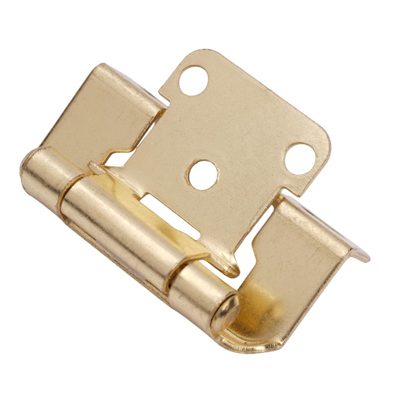 DecoBasics 50 Pack 1/2" Overlay Brushed Gold Cabinet Hinges for