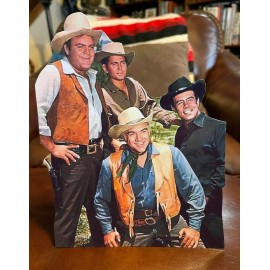 Bonanza TV, Paw, Hoss, Little Joe & Adam Figure Tabletop Display Standee 9.5"