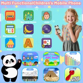 Kids Phone with 10,000+ Educational Content, Rechargeable Toddler Learning Phone with Music & Sounds, Pretend Play Cell Phone for Boys & Girls Ages 0-5, Best Gift for Toddler Toys