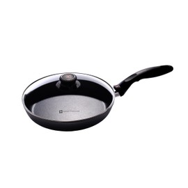 Swiss Diamond 9.5 Inch Induction Frying Pan with Lid - Nonstick Skillet with Aluminum with Diamond Enforced Coating - Dishwasher Safe and Oven Safe Fry Pan, Cover Included