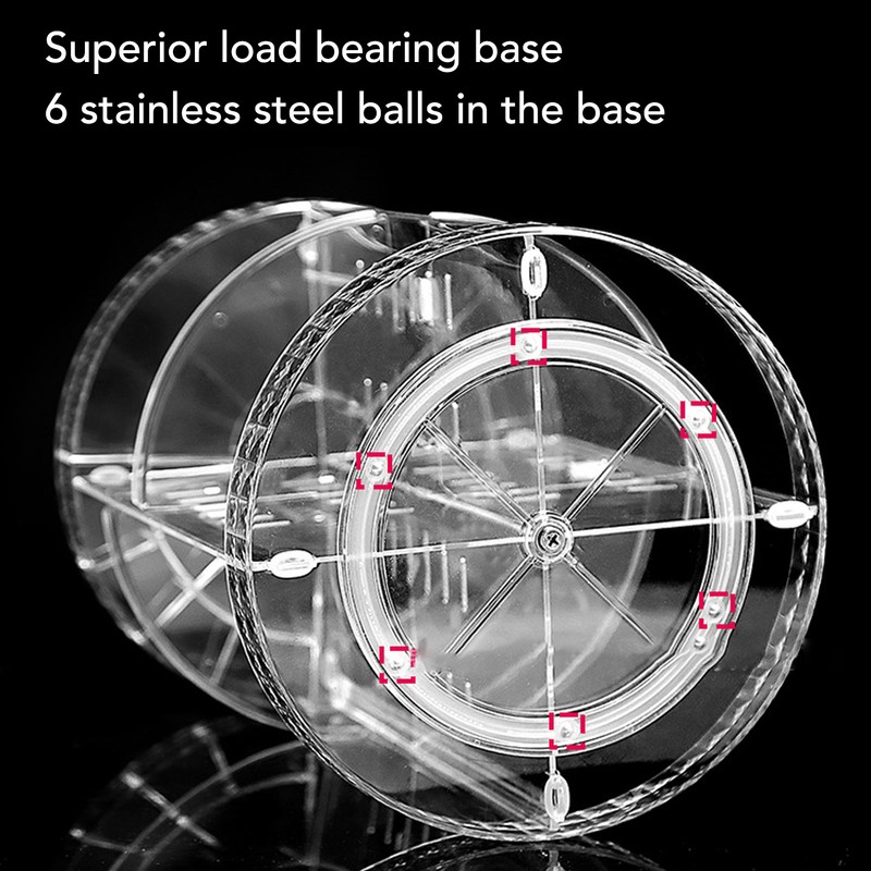 360 Degree Rotation Rotating Makeup Organizer Transparent Stable Base Cosmetic