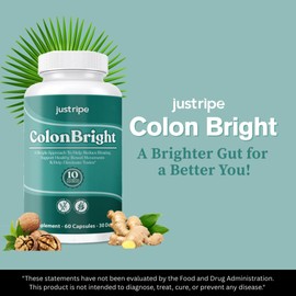 ColonBright Psyllium Husk Powder Colon Cleanser - Colon Cleanse for Constipation Relief, Bloating Relief & Gut Health, Vegan, Gluten Free Fiber Supplement - Healthy Digestive Function 30 Servings (1)