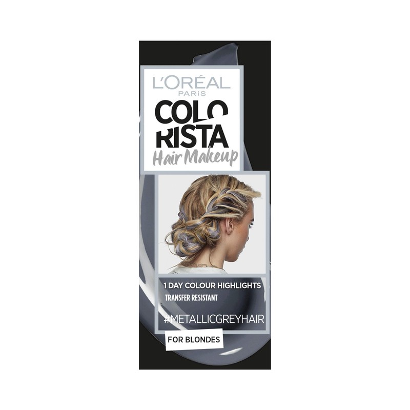 L'Oreal Colorista Hair Makeup Metallic Grey Blonde Temporary Hair Colour