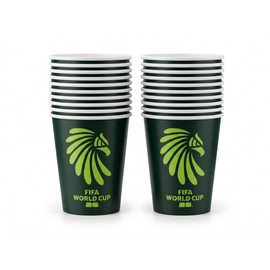 Vasos Desechables Mundial Fútbol 2026 Pack de 2 (20 Piezas) Vasos de Papel 266 ml Decoración Fiesta Futbolera para Eventos, Restaurante y Negocio
