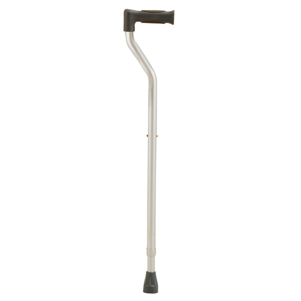 NOVA Medical Products Extra Tall Walking Cane (up to 6’8” User Height), Offset Handle with Reflector, Silver