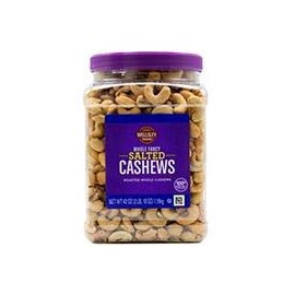 Wellsley Farms Whole Fancy Salted Roasted Whole Cashews, 42 Oz
