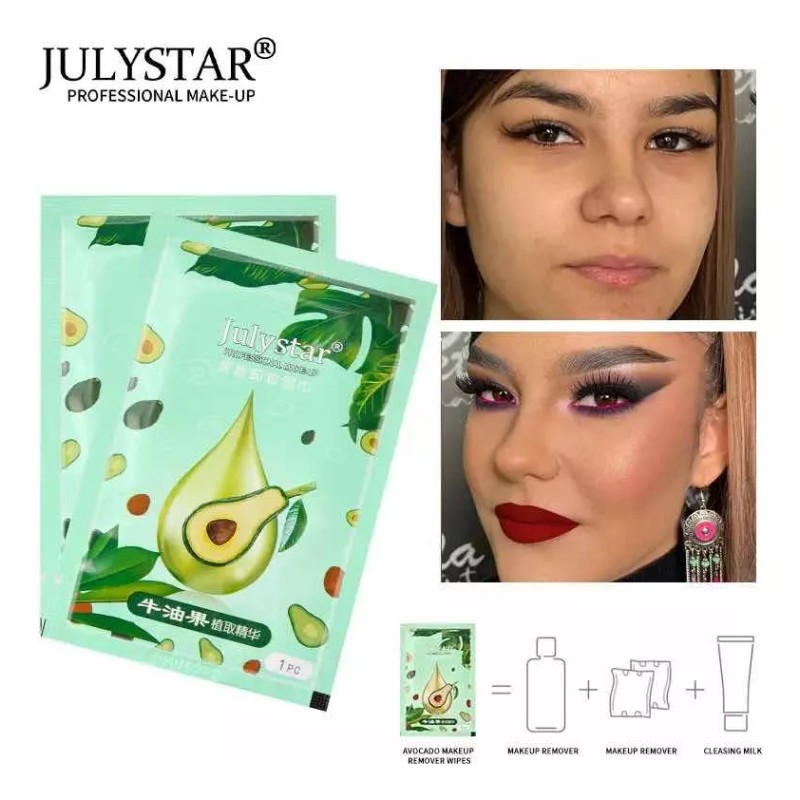 Julay star Toallitas Desmaquillantes, Esencia De Aguacate, 32 Pzs