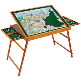 YISHAN Wooden Tilting Jigsaw Puzzle Board with Drawers and Cover for Adults, 1500 Piece Puzzle Table puzzle  tray - Color: Puzzle Table with Legs