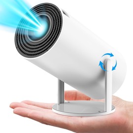 EGOBAS USB-C Small Projector for Home (180° Rotation, Android TV Included, Automatic Keystone Correction), 5G WiFi Compatible, Outdoor Projector, BT5.0, 300ANSI Home Projector, 1080 FHD & 4K