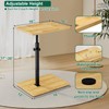 XNSDXV Bamboo C Table End Table Adjustable Height, 360°Swivel TV