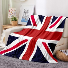 ITODA Union Jack Flag Throw Blanket Cosy Warm Flannel Blanket Thick Bed Blanket Fleece Travel Blanket Nursery Baby Blanket Great British Flag Sofa Couch Chair Blanket Bedspread Cover