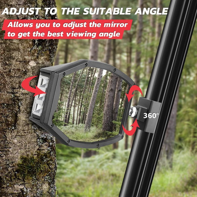 UTV Side View Mirrors, Lumimotor Ranger Side Mirrors Aluminum w/LED