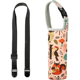 HASTHIP® Bolsa Porta Botella de Agua de Neopreno con Correa Ajustable, Funda Aislante para Botellas Reutilizables, Ligera y Resistente para Viajes y Deporte